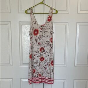 Soma Red and Cream Floral Midi Dress